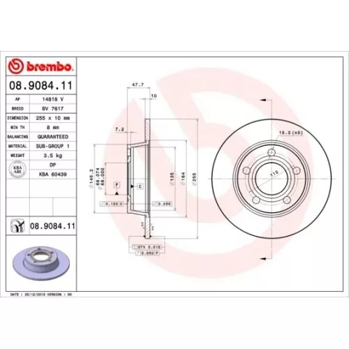 2X Brembo Bremsscheibe Hinterachse Prime Line - Uv Coated für Audi