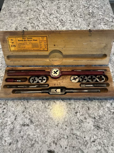 Vintage New Lesota No. SP 175. Tap and Die Set.  Tap Handle.  Made In USA