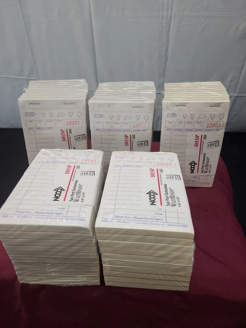 Ncco 101Sp Waitrpad Guest Two Part Carbonless 10 Books=500Checks X Lot Of 5