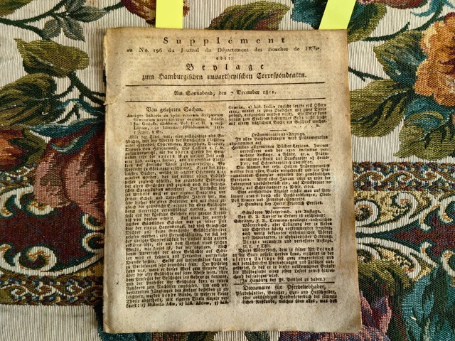 1811 Zeitung  Hamburg b196 Lehngut Warbelow Gnoien Hanshagen Detershagen