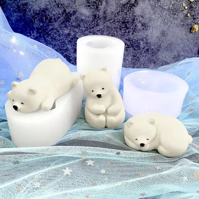 Polar Bear Silicone Mould Mini Size Cute Bear Silicone Candle Mold Cake Dec J3U9 2