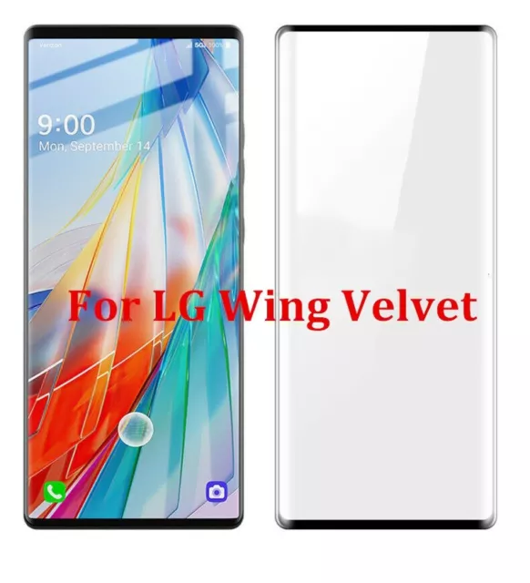 Für LG Wing 5G/LG Velvet 3D gebogenes Hartglas Film Displayschutzfolie