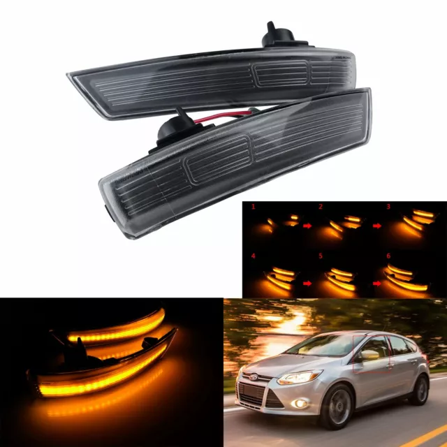 2x Dynamique LED Miroir Rétroviseur Clignotant pour Ford Focus II III Mondeo MK4