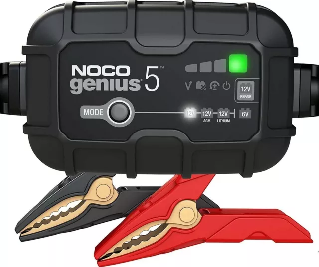 NOCO GENIUS5EU 12V 5A Vollautomatisches Intelligent Ladegerät - Schwarz