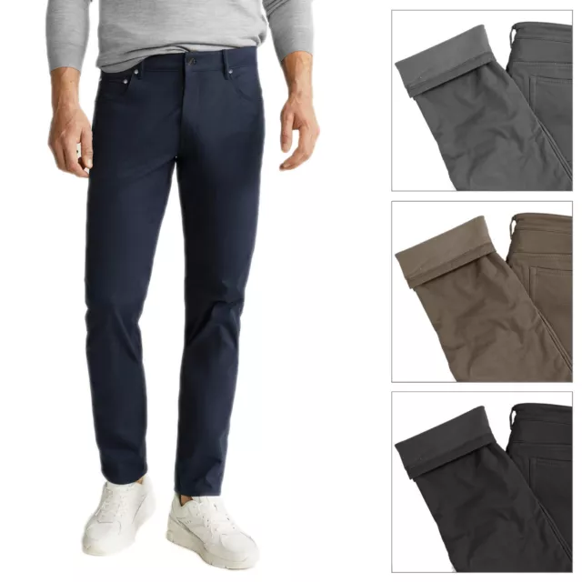 Pantalone Uomo Invernale Felpato Termico Jeans Comodo Imbottito In Pile VEQUE