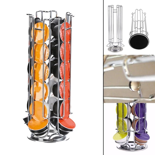 Soporte Torre Soporte Cápsula Taza K Cápsulas Café Set Plata 12*12*33cm