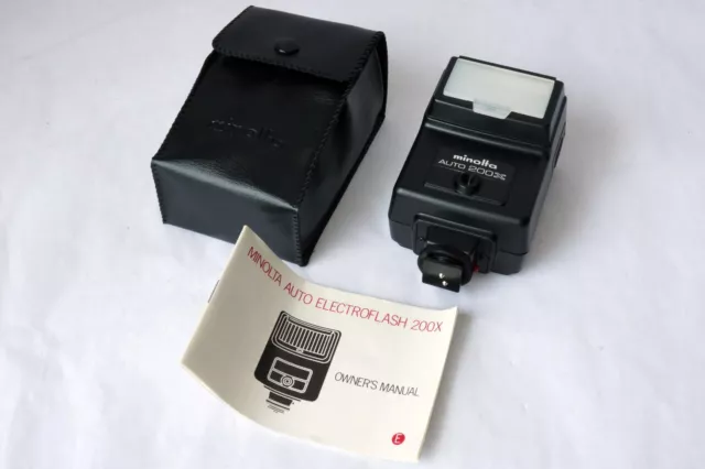 Minolta Auto 200X Black Shoe Mount Electroflash For Konica Minolta Film Camera
