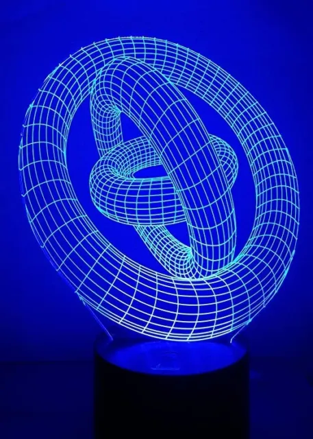 Lampada illusione LED 3D ad anello/luce novità (7 modalità colore)