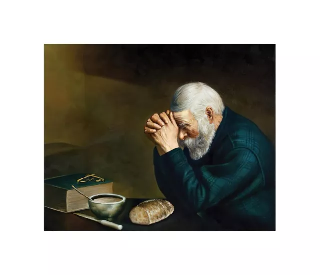 Art Grace Daily Bread Old Man Praying Giclee Print Canvas