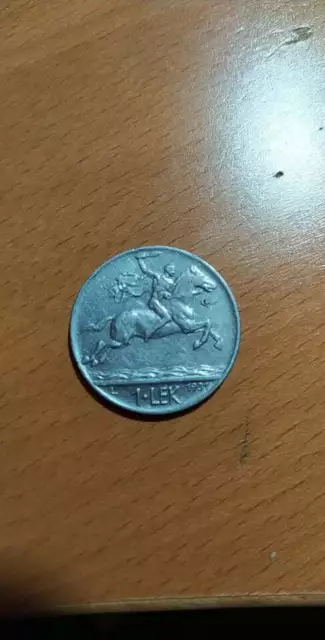 Albania 1 Lek coin 1931  Alexander the Great