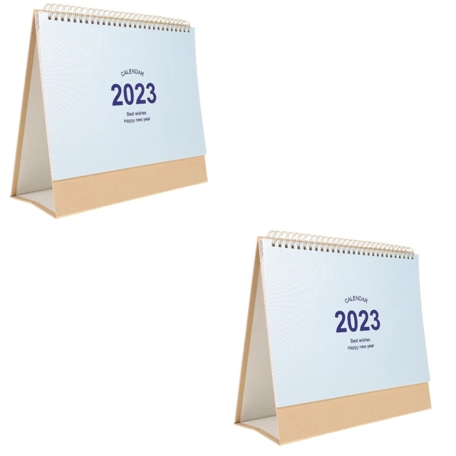 2 Pieces Calendario Tavolo Grande 2022-2023 Fogli Mobili Mini Tenda