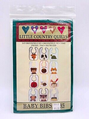 Edredones Little Country - Kit de babera bebé para perro azul - tela y patrón - Nuevo en paquete