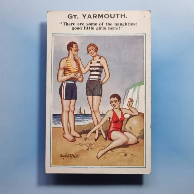 Donald McGill Comic Postcard 1931 Flapper Girl Beach Belle Great Yarmouth