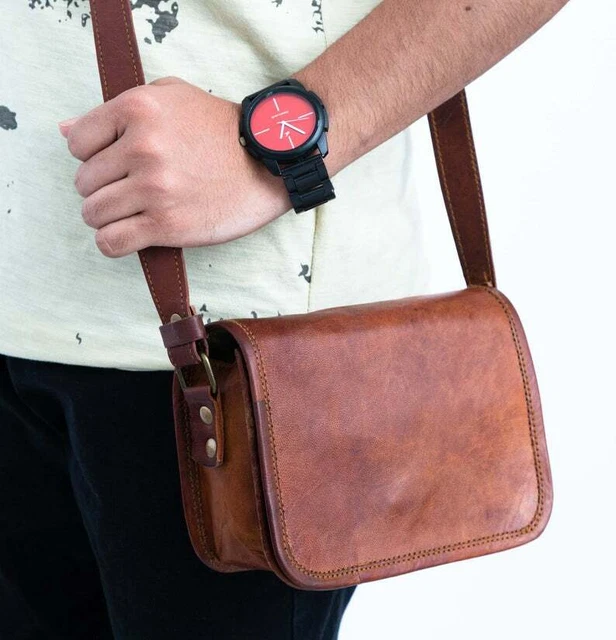 Cuir Bandoulière Sac Porte-Feuille Cartable Sacs à Main Messager Mini 17.8cm