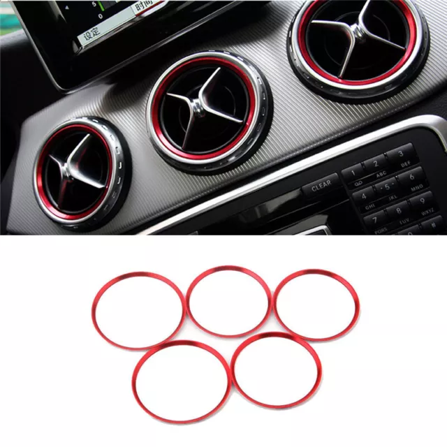 5 Pieces Car Front Air Vent Outlet Ring Sticker Special For Benz A B 2014 2015