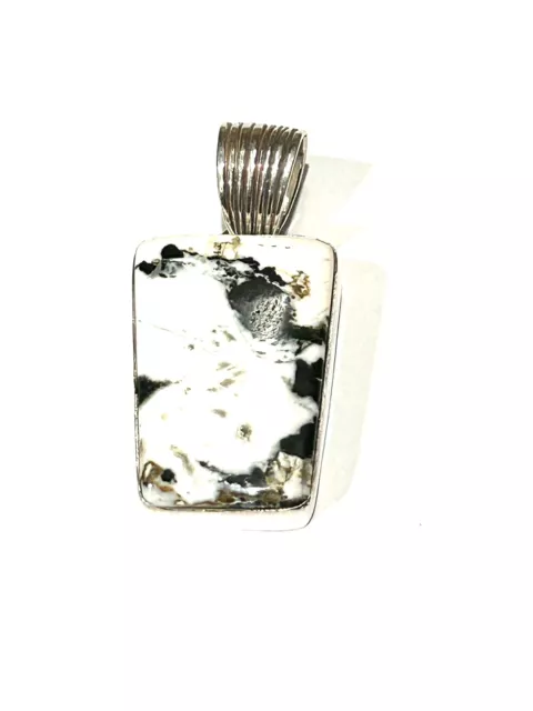 Native American Sterling Silver Handmade Navajo White Buffalo Pendant