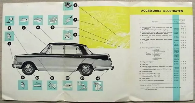 RILEY 4/SEVENTY TWO BMC ACCESSORIES Car Sales Leaflet Brochure 1960s #AKD2034 3