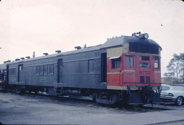 CB&Q Burlington Doodlebug Motorcar Kodachrome original Kodak Slide