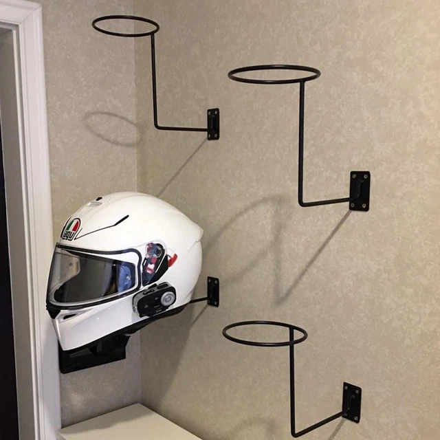 Wall Mounted Helmet Holder Metal Stand Hook Hat Display Rack Hanger Bike 2