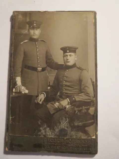 Darmstadt - 2 Soldaten in Uniform - wohl FAR - Portrait / CDV