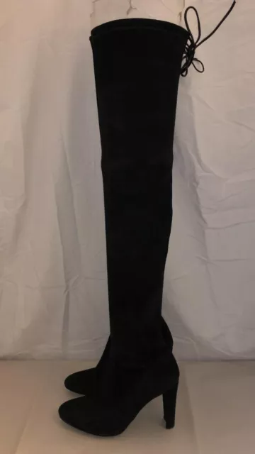 7.5❤️Stuart Weitzman  HIGHLAND Black SUEDE Over the knee THIGH HIGH BOOTS 2