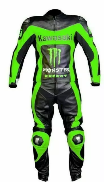 Kawasaki Ninja Green Motorbike Leather Suit / Motorcycle Leather Suit