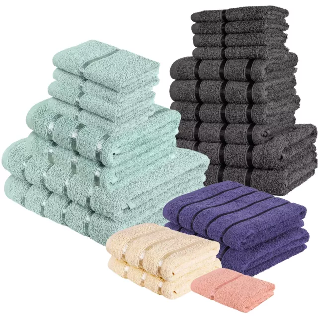 Luxurious 10 Piece Towel Bale Set 2x Bath Towels 4x Hand Towels 4x Face Towels
