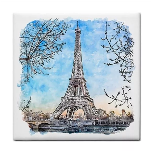 Eiffel Tower Paris France Art Backsplash Border Ceramic Craft Tile