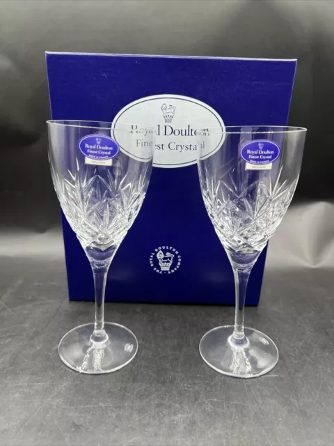 Royal Doulton “HELLENE" Wine Glasses 7 5/8” Finest Crystal