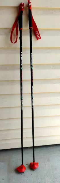 Vintage SWIX SkiLite Ski Poles 120cm 47,2" Black and Red Alpine Downhill Skiing