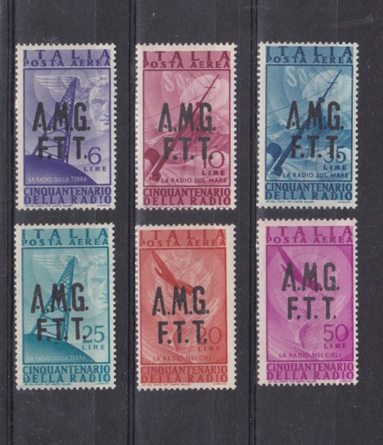 trieste 1947 Sc C7/12,michel 28/33,air set MNH     s2351