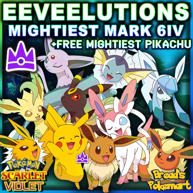 All 9 EEVEELUTIONS 6IV Unrivaled - Pokemon SCARLET & VIOLET MIGHTIEST MARK PACK