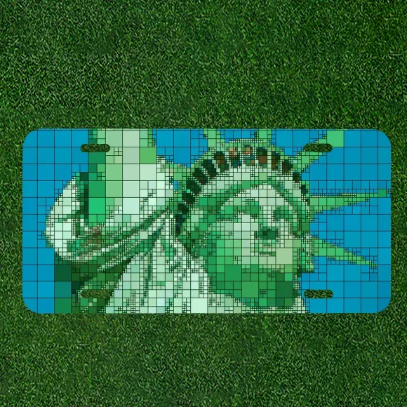 Custom Personalized License Plate Auto Tag With Statue Of Liberty Puzzle NEW