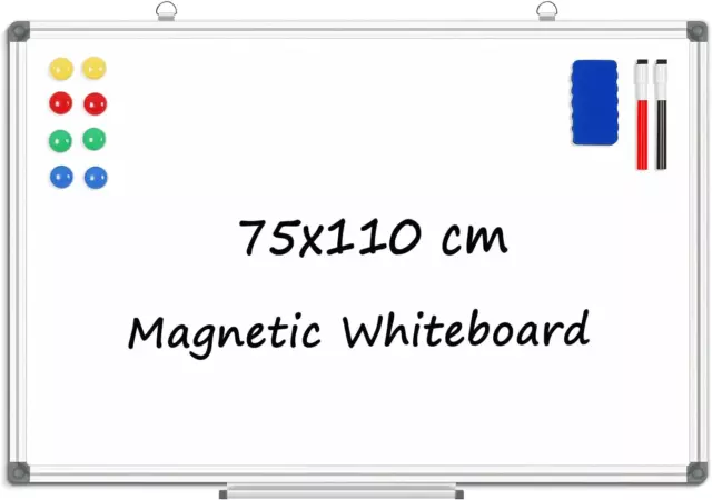 4 THOUGHT Magnetic Whiteboard 75 x 110 cm Large White Board for Wall Dry Erase 2