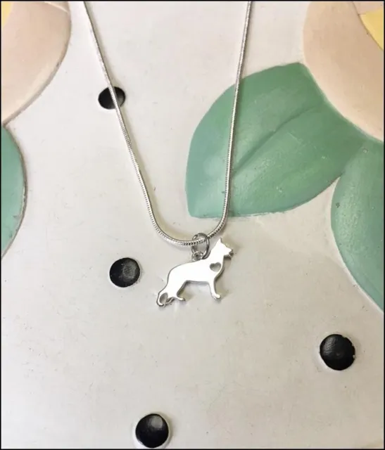 German Shepherd Sterling Mini Silver Necklace - New - FREE SHIPPING