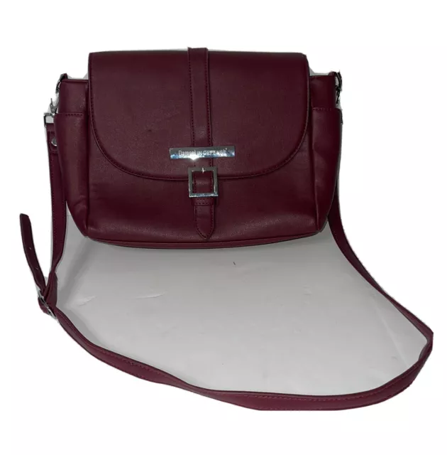 Damsel In Defense Janie’s Gotta Purse Crossbody Maroon Concealed Carry