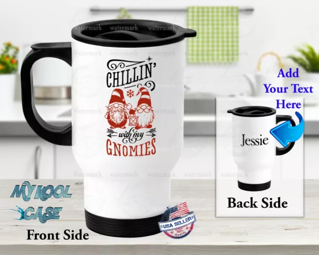 Chillin with my Gnomes Xmas - Stainless Steel Dual Insulated Travel Mug Gift