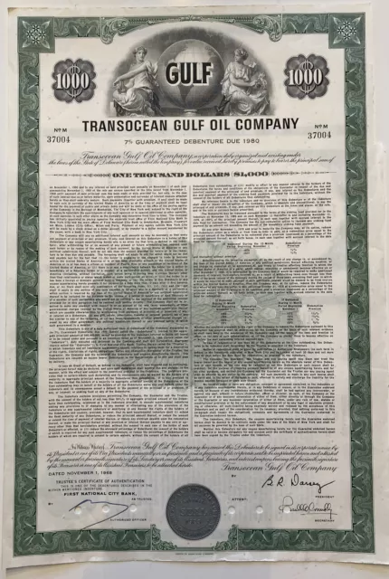 Share certificate: Transocean Gulf Oil Company