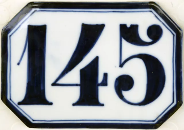 Antique French house number 145 large ceramic porcelain bone china Ginori C19th