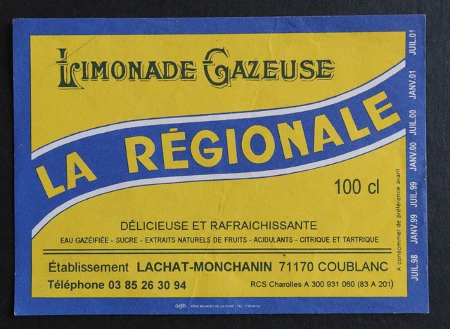 Étiquette LIMONADE DU COR DE CHASSE Montagne - Originale
