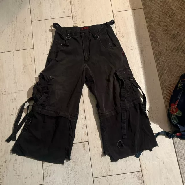 Vintage 90s Y2K Tripp NYC Daang Goodman Wide Leg Raver Pants Bondage Convertible