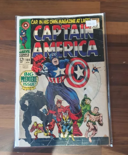Captain America #100 1st Silver Ago Solo Issue. Marvel Comics (1968)