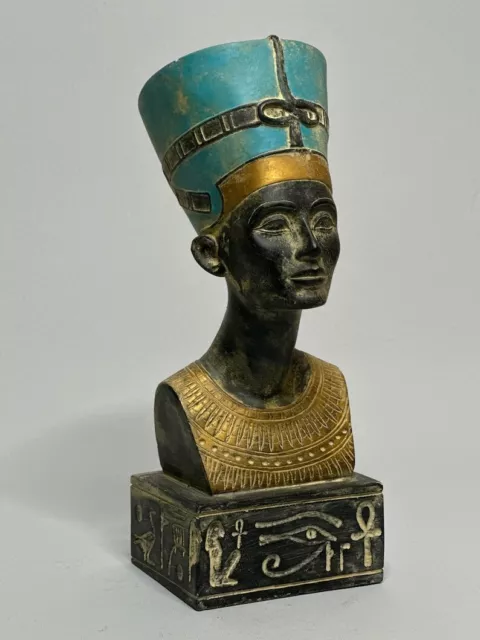 Ancient Egyptian Queen Nefertiti Antique Pharaonic Egypt Handmade Black StoneBC