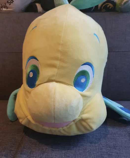 DISNEY LITTLE MERMAID Ariel Flounder Fish Soft Plush Toy 12" £13.99