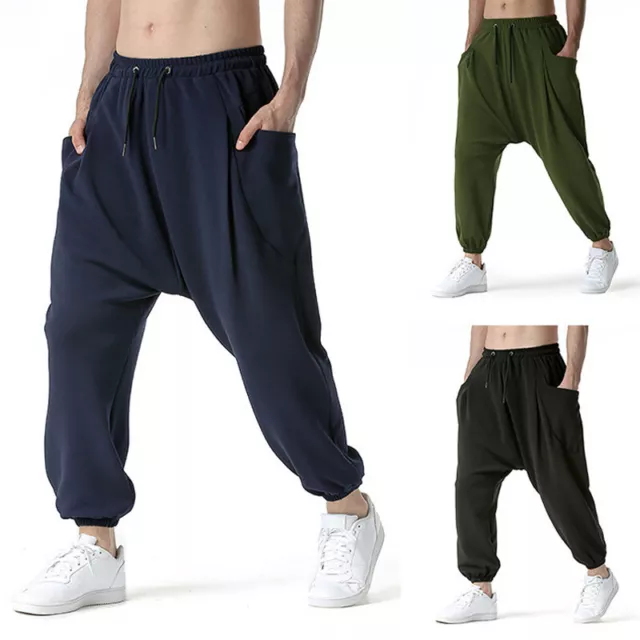 Hommes Goutte Entrejambe Pantalon Sarouel Baggy Style Hip Hop SPORTS Casual Neuf