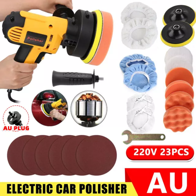 23x Car Polisher Rotary Sander Buffer Polishing Machine Buffing Pad Bonnet Kit