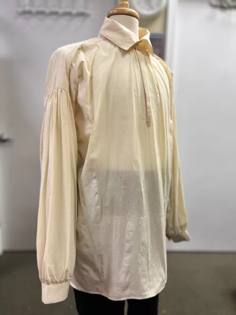 18th Century Off-White Muslin Shirt - Rev War Re-enacting - NEW, SZ. XXL