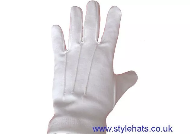 Ceremonial White Dress Gloves Parade Masonic Services Unisex Men Women Gloves