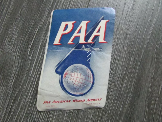 PAA Pan American World Airways Early Original Aviation USA Airline Gepäckanhänger
