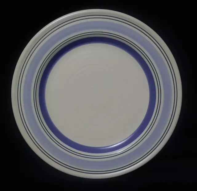 Pfaltzgraff Rio Dinner Plate 11.1/8" Stoneware Concentric Blue Bands & Center